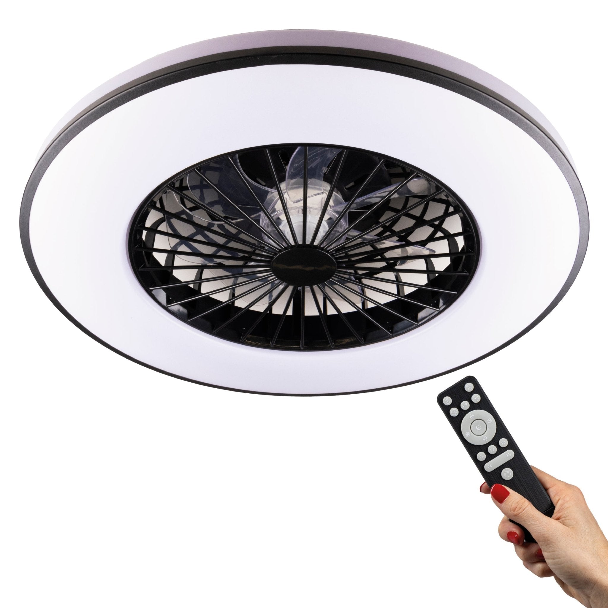 LED's Light Plafondventilator met verlichting zwart - 48,5 cm Plafondventilatoren led.gl