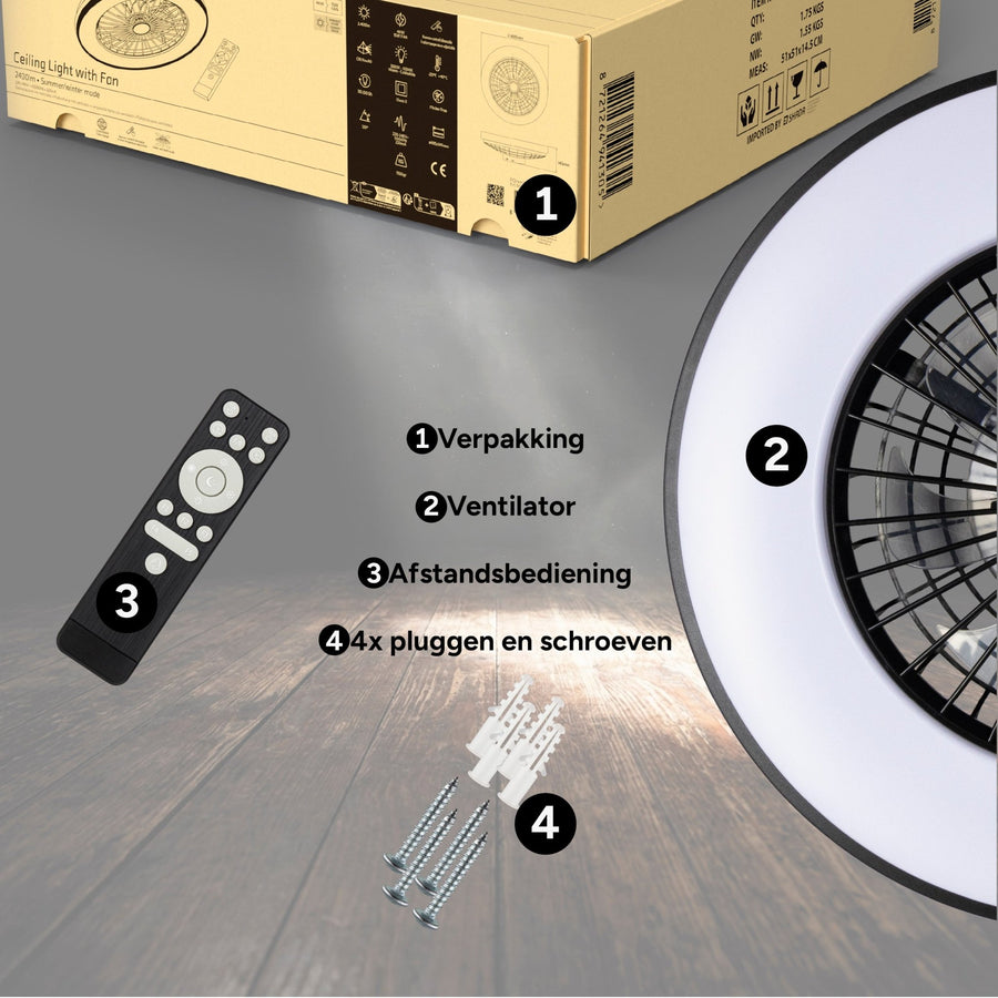 LED's Light Plafondventilator met verlichting zwart - 48,5 cm Plafondventilatoren led.gl