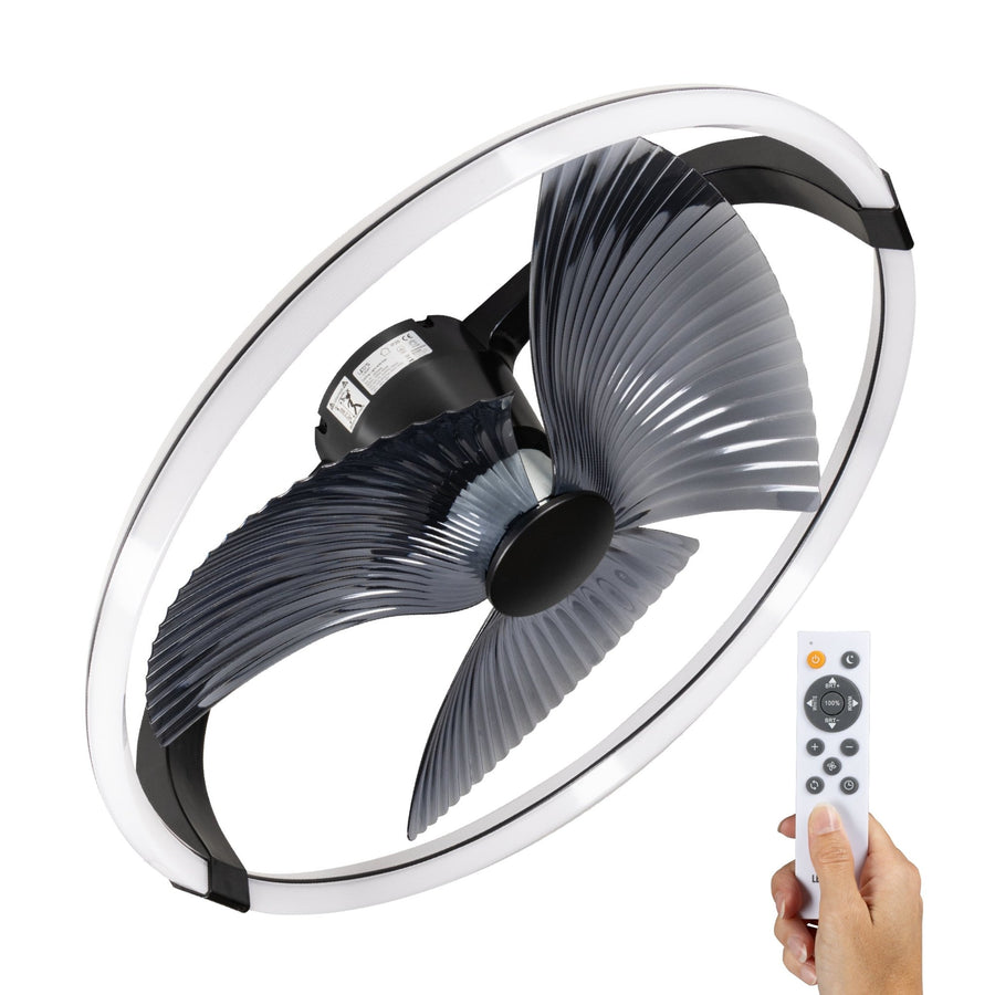 LED's Light Plafondventilator XL 74 cm - Bedienbaar met afstandsbediening - Zwart Plafondventilatoren led.gl