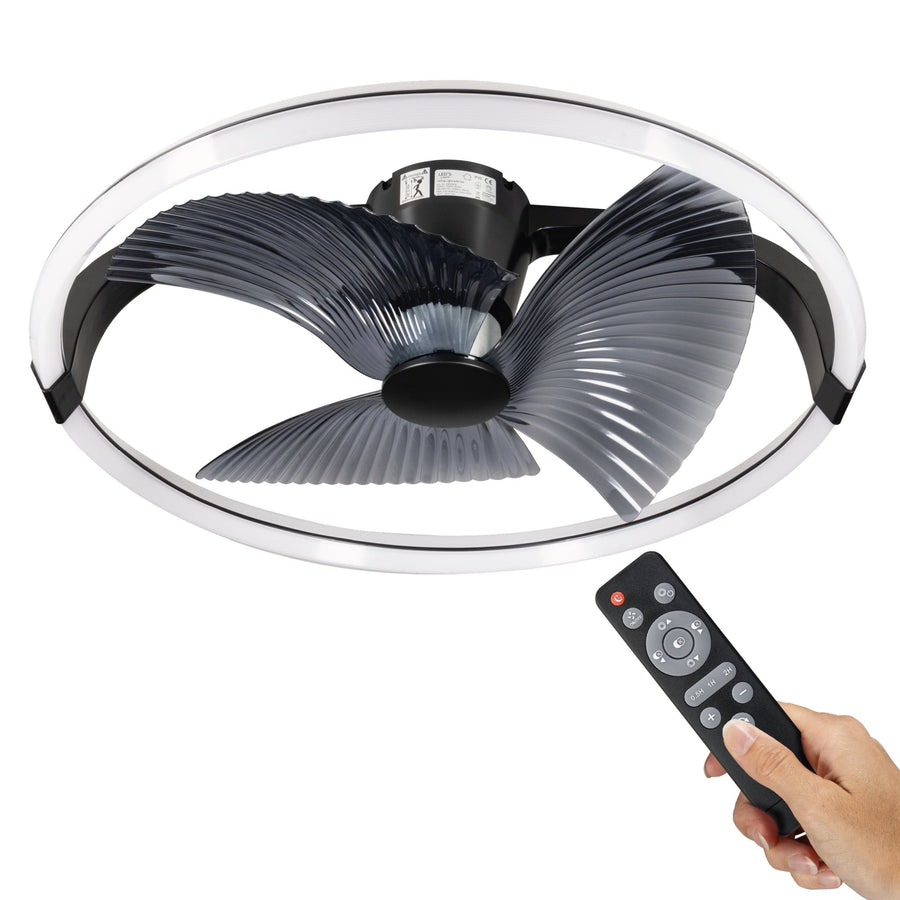 LED's Light Plafondventilator XL 74 cm - Bedienbaar met afstandsbediening - Zwart Plafondventilatoren led.gl