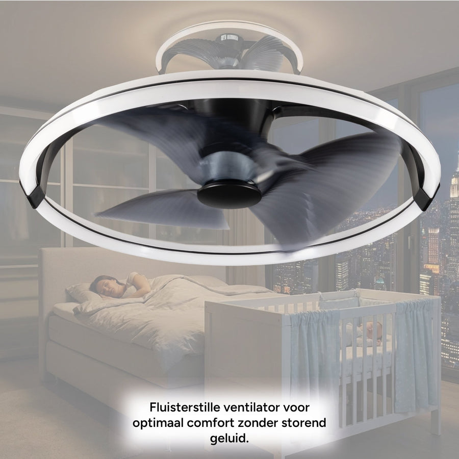 LED's Light Plafondventilator XL 74 cm - Bedienbaar met afstandsbediening - Zwart Plafondventilatoren led.gl