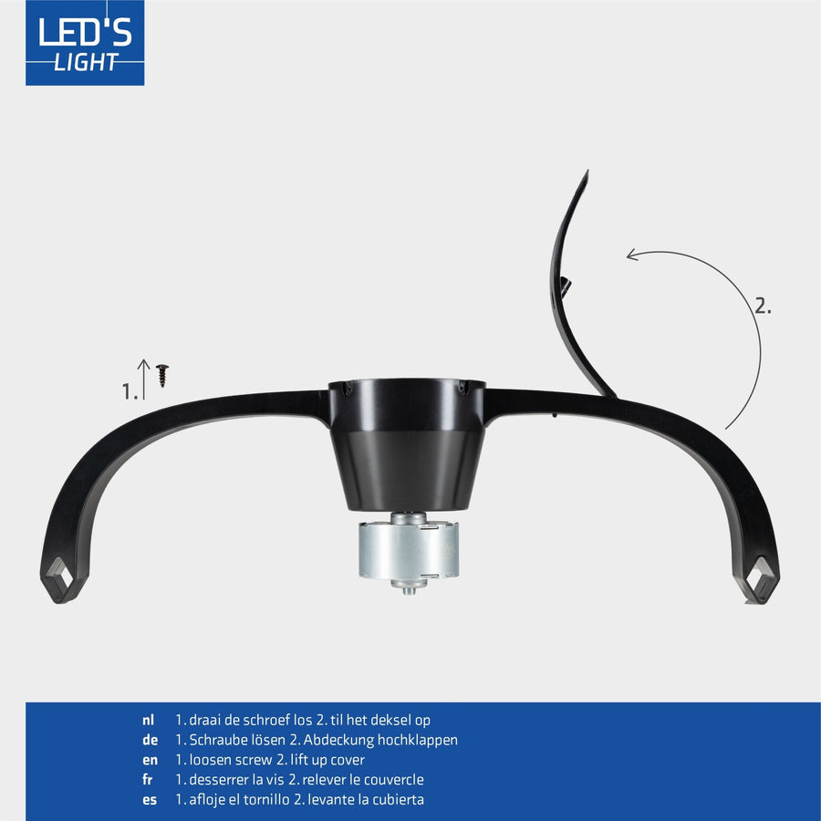 LED's Light Plafondventilator XL 74 cm - Bedienbaar met afstandsbediening - Zwart Plafondventilatoren led.gl
