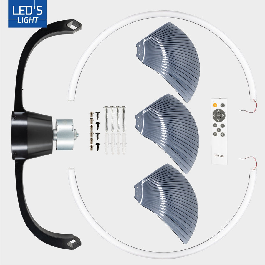 LED's Light Plafondventilator XL 74 cm - Bedienbaar met afstandsbediening - Zwart Plafondventilatoren led.gl