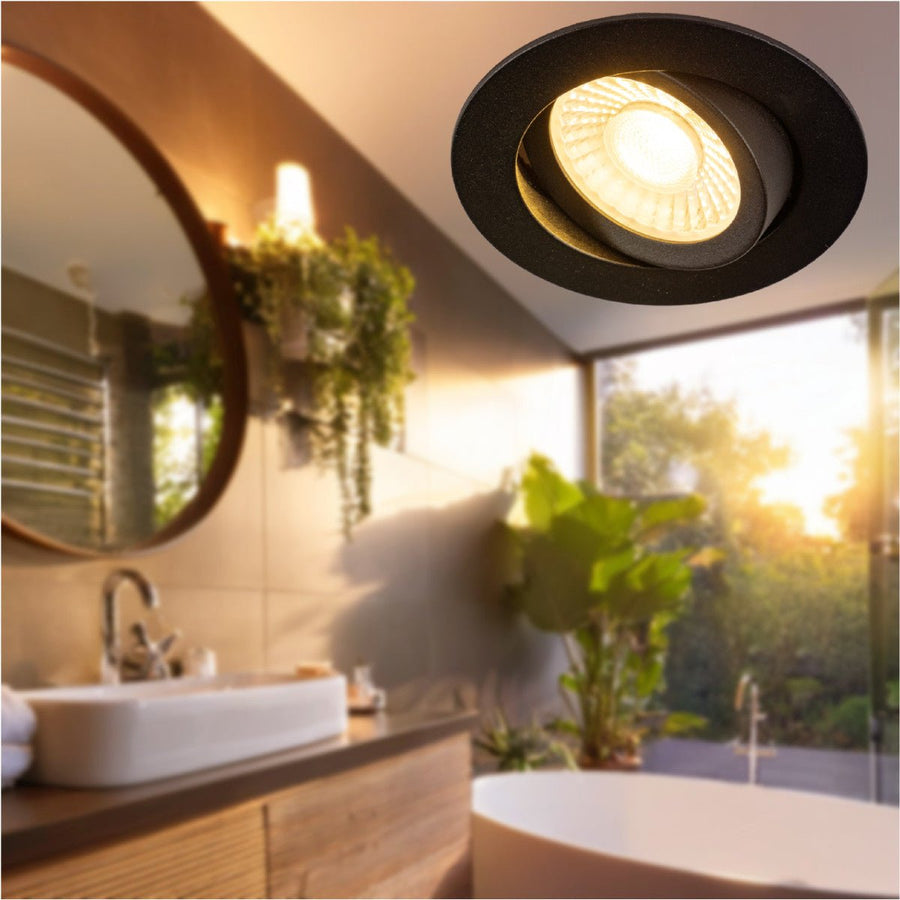 LED's Light PRO - 3 PACK - downlight inbouwspot Ø 68mm - Kantelbaar - Spatwaterdicht - Dim to Warm - Zwart led.gl