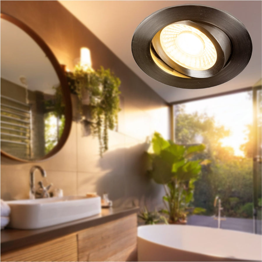 3 PACK - LED's Light PRO downlight inbouwspot Ø 68mm - Kantelbaar - Spatwaterdicht - Dim to Warm - RVS Inbouwspots led.gl