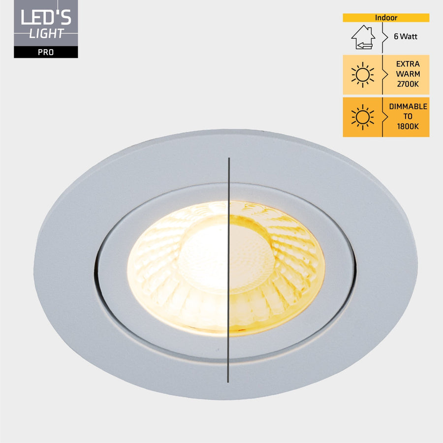 3 PACK - LED's Light PRO downlight inbouwspot Ø 68mm - Spatwaterdicht - Dimbaar - Universeel - Wit Inbouwspots led.gl
