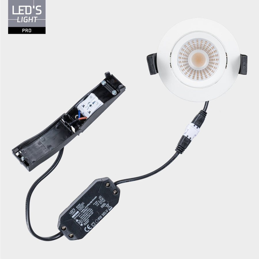 3 PACK - LED's Light PRO downlight inbouwspot Ø 68mm - Spatwaterdicht - Dimbaar - Universeel - Wit Inbouwspots led.gl