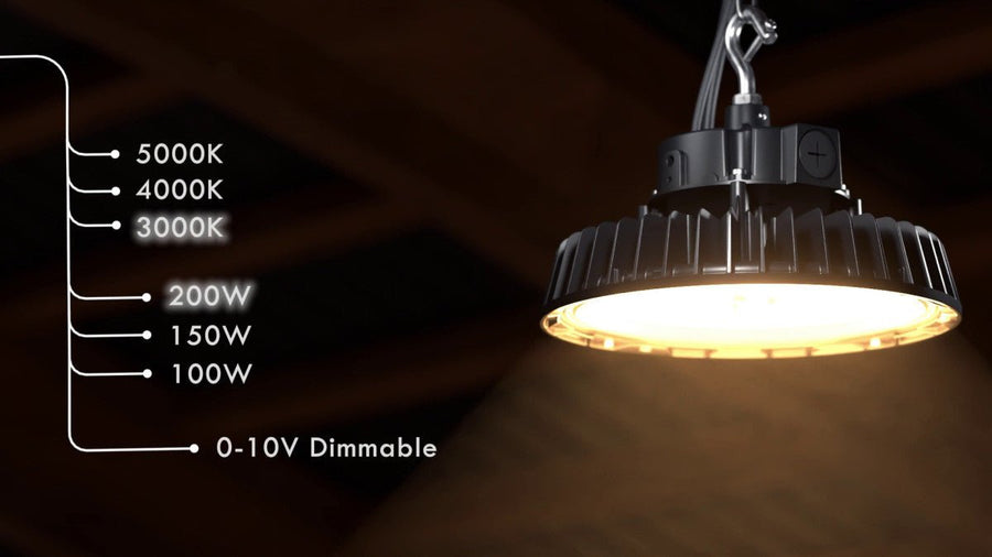 LED's Light pro High Bay - 200W 30000lm powerselect dimbaar CCT 3000K/4000K/5000K - Lumileds LED - Sosen Driver High bays led.gl