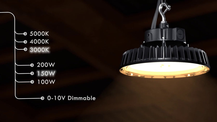 LED's Light pro High Bay - 200W 30000lm powerselect dimbaar CCT 3000K/4000K/5000K - Lumileds LED - Sosen Driver High bays led.gl