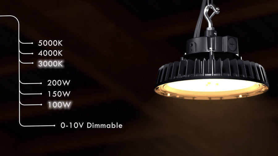 LED's Light pro High Bay - 200W 30000lm powerselect dimbaar CCT 3000K/4000K/5000K - Lumileds LED - Sosen Driver High bays led.gl