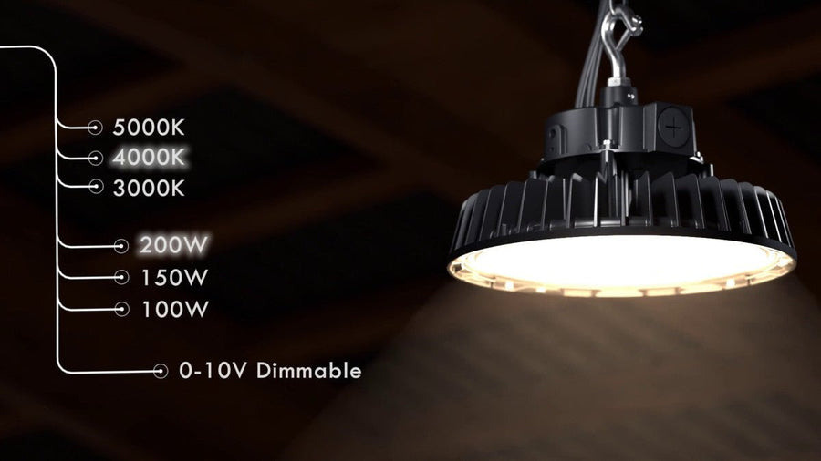 LED's Light pro High Bay - 200W 30000lm powerselect dimbaar CCT 3000K/4000K/5000K - Lumileds LED - Sosen Driver High bays led.gl