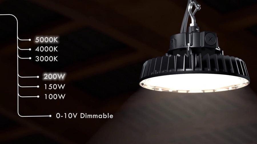 LED's Light pro High Bay - 200W 30000lm powerselect dimbaar CCT 3000K/4000K/5000K - Lumileds LED - Sosen Driver High bays led.gl
