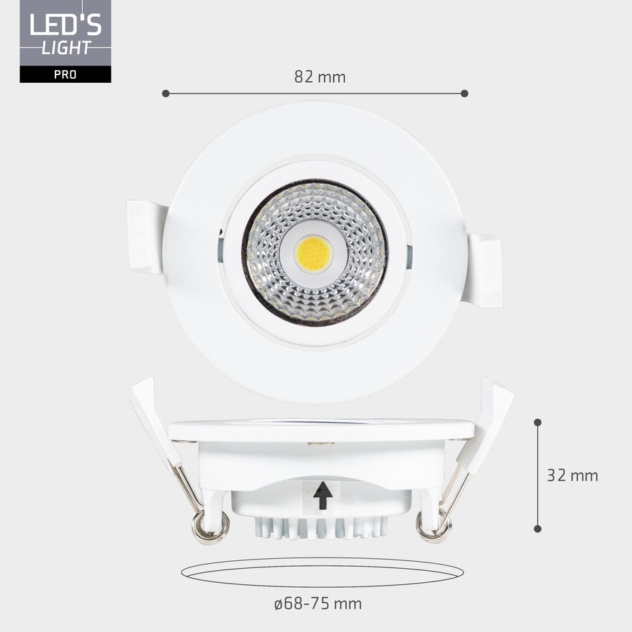 3 PACK - LED's Light PRO Inbouwspot 68 mm - Indoor & Outdoor - 3 lichtkleuren - Dimbaar licht - Wit Inbouwspots led.gl