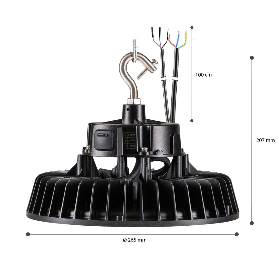 LED's Light pro 200W DLG High bay 30000lm 3000K/4000K/5000K - Lumileds LED - Sosen Driver D mark High bays led.gl