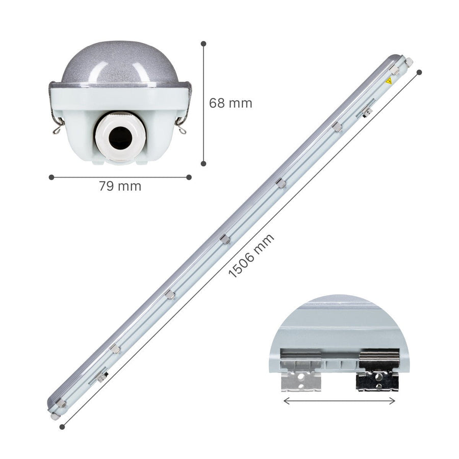 LED's Light PRO Philips LED TL armatuur 150 cm - Met noodaccu - 185lm/w - Energielabel B - 47W 7200lm 4000K led.gl