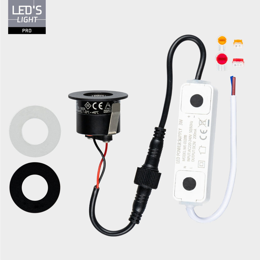 6 PACK - LED's Light PRO mini inbouwspot 3 cm - Voor overkapping, veranda's en inbouwplafonds - Dimbaar - 3 Kleuren plaatjes Inbouwspots led.gl