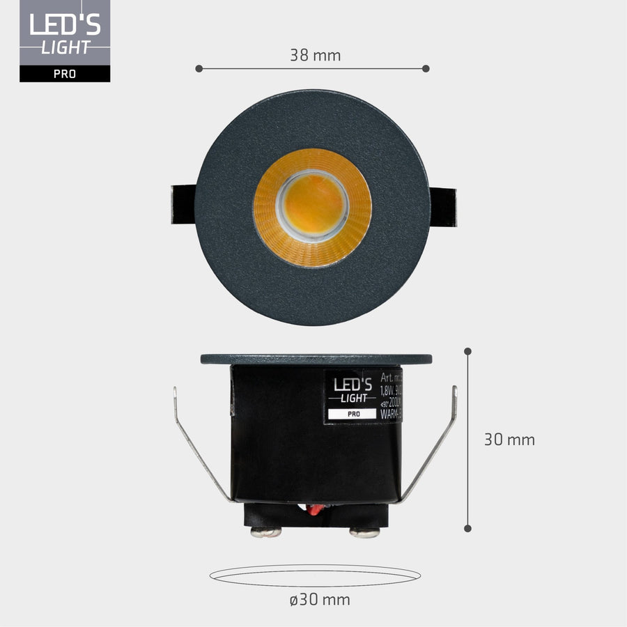 6 PACK - LED's Light PRO mini inbouwspot 3 cm - Voor overkapping, veranda's en inbouwplafonds - Dimbaar - 3 Kleuren plaatjes Inbouwspots led.gl