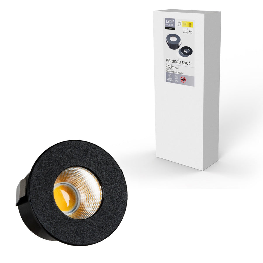 6 PACK - LED's Light PRO mini inbouwspot 3 cm - Voor overkapping, veranda's en inbouwplafonds - Dimbaar - 3 Kleuren plaatjes Inbouwspots led.gl