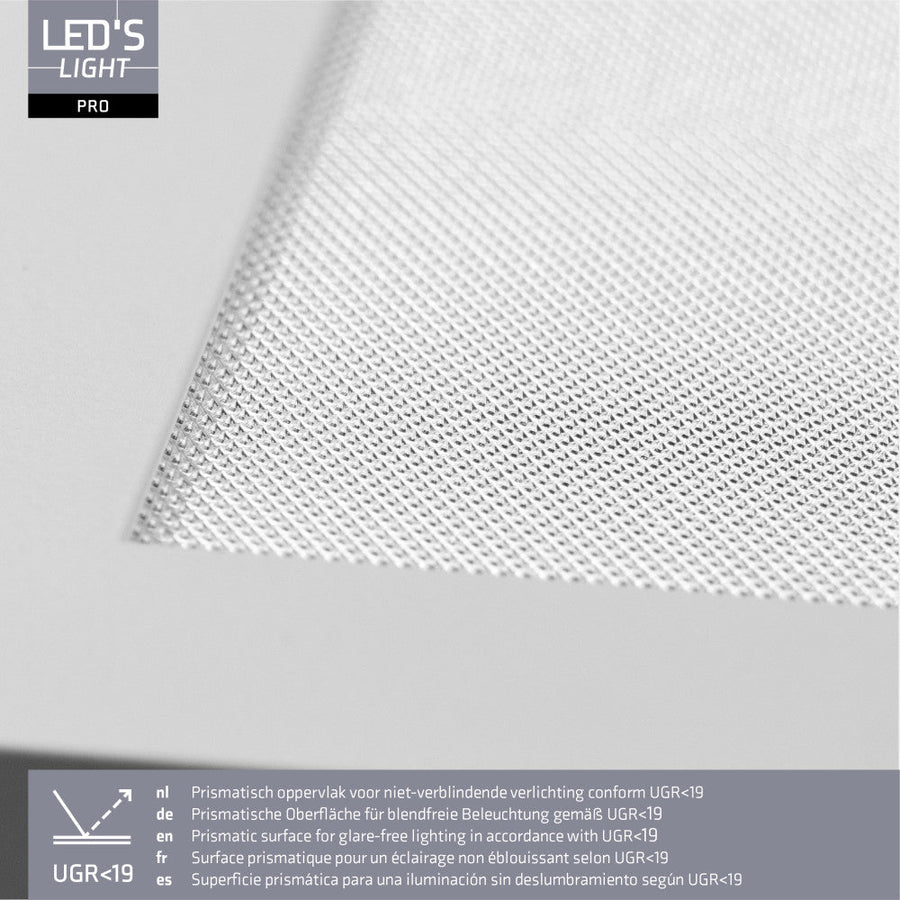 LED's Light Pro Paneel - 180lm/w - 25W 4500lm 4000K UGR<19 - 620x620mm - Lifud-driver - Wit - Duitse maat Panelen led.gl