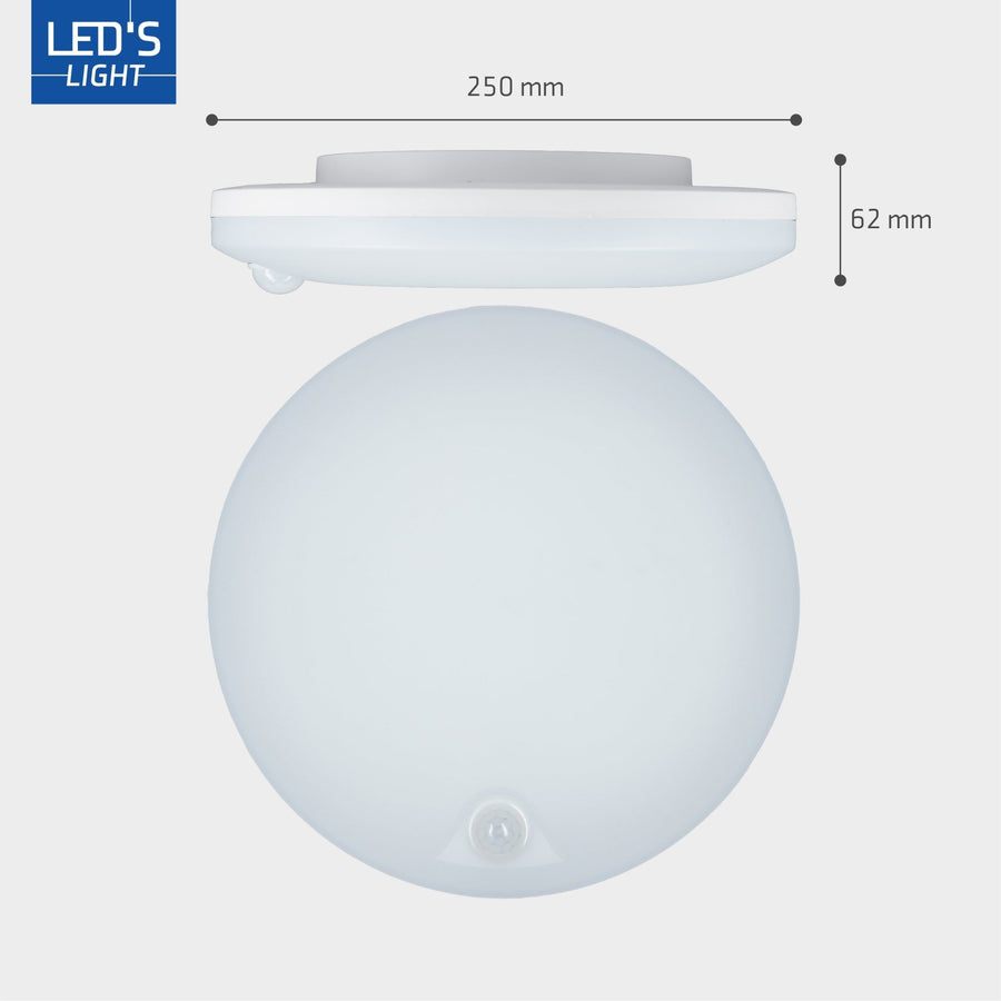 LED's Light Pro Plafondlamp met sensor - Bewegingssensor en schemersensor - 6 standen - 25 cm Plafondlampen led.gl