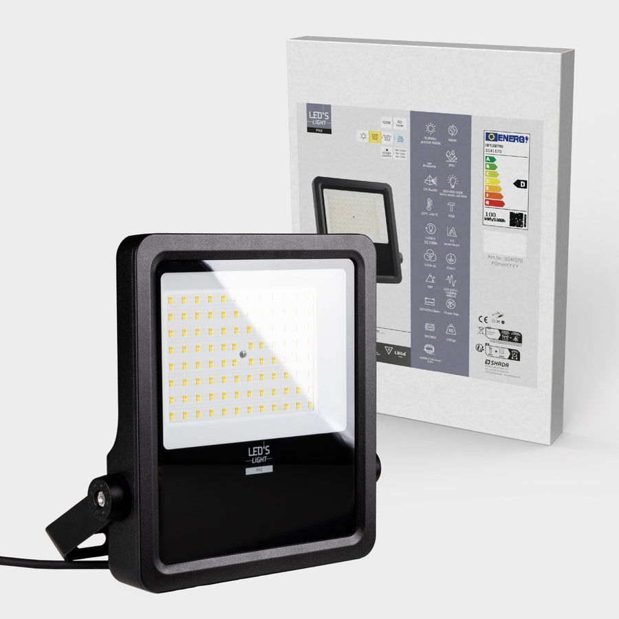 LED's Light Pro Premium Floodlight 12750lm - CCT schakelbaar - Powerselect - 6 lichtstanden - Water en roestbestendig - 100W Schijnwerpers led.gl