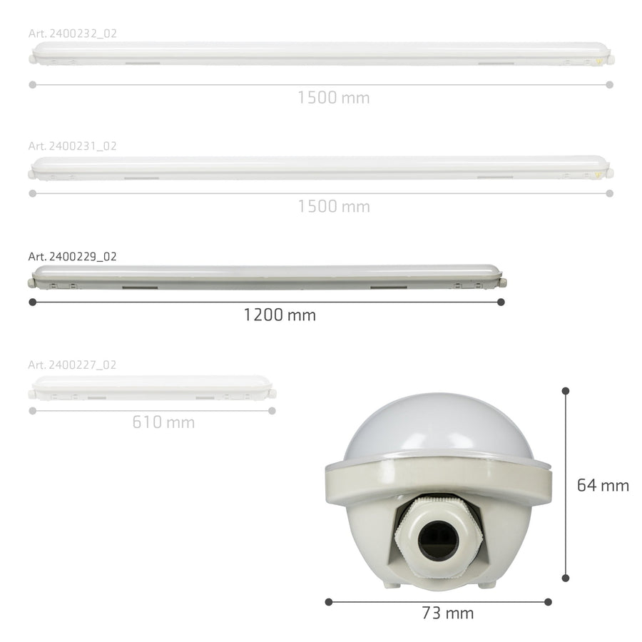 4 PACK - LED's Light Pro Koppelbaar LED TL armatuur compleet 120 cm - Waterdicht - 4640 lm 29W 4000K 160lm/w TL verlichting led.gl