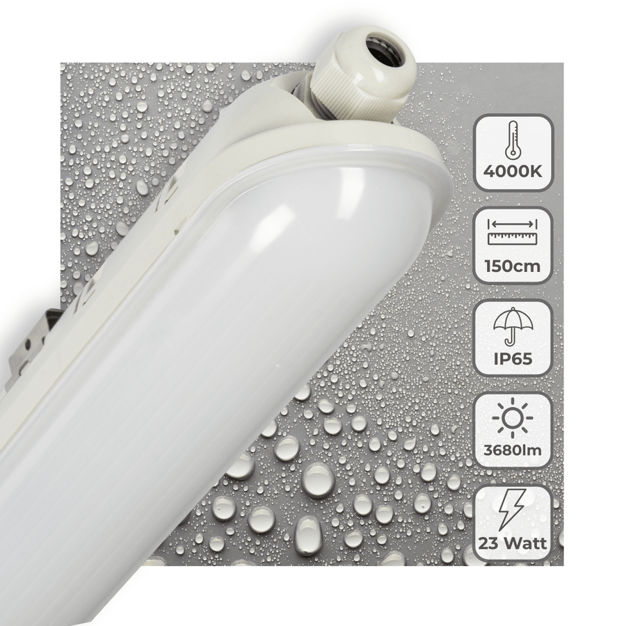 LED's Light Pro Premium LED TL armatuur compleet 150 cm - Waterdicht IP65 - 23W -3680lm - 4000K - 160lm/w - D mark TL verlichting led.gl
