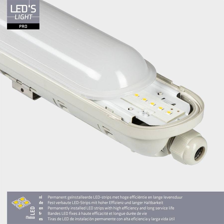 4 PACK - LED's Light Pro Premium Koppelbaar LED TL armatuur 40W 150cm 6400lm 4000K 160lm/w TL verlichting led.gl