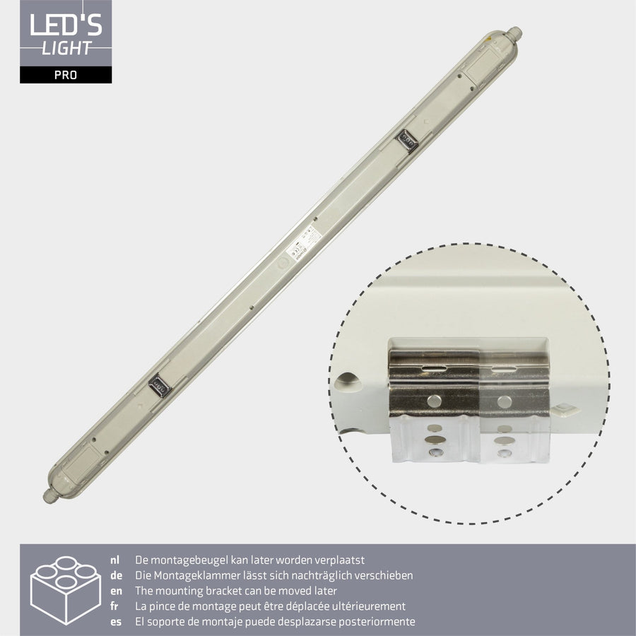LED's Light Pro TL armatuur compleet 60 cm - Koppelbaar - IP65 Waterdicht - 2400 lm - 15W - 160lm/w TL verlichting led.gl