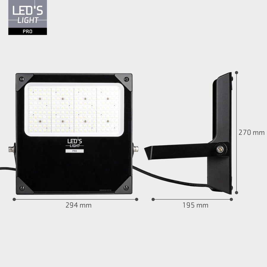 LED's Light pro Schijnwerper floodlight - CCT - 100W 14000lm 3000K/4000K/5000K - Sosen voeding - Zwart - IP66 IK08 Vermogen verstelbaar Schijnwerpers led.gl