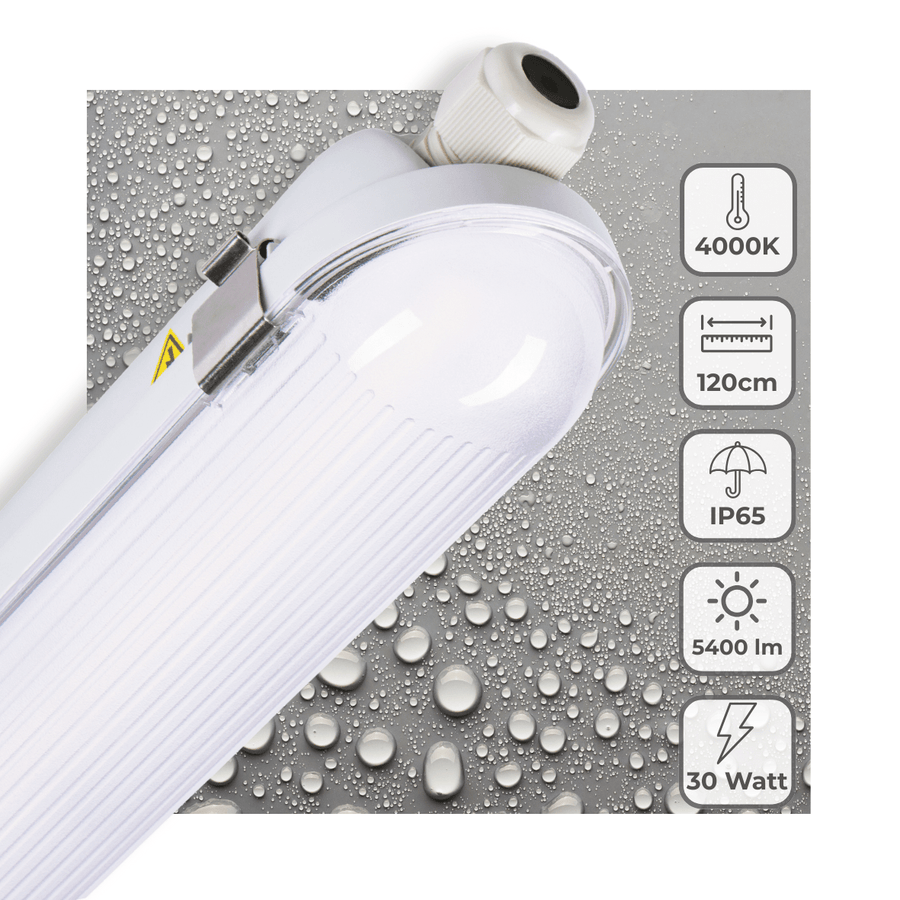 LED's Light Pro Philips TL armatuur met strip 120 cm - Koppelbaar - Power switch - Energielabel B - 5400 lm - 185lm/w - 30W - 4000K TL verlichting led.gl