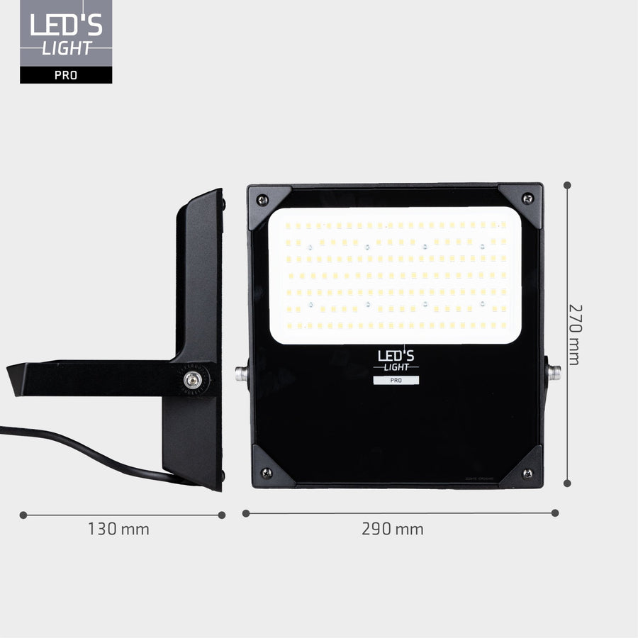 LED's Light pro Professionele LED Schijnwerper 18500 - 3 lichtstanden - Waterdicht - 100 watt - Daglichtsensor Schijnwerpers led.gl