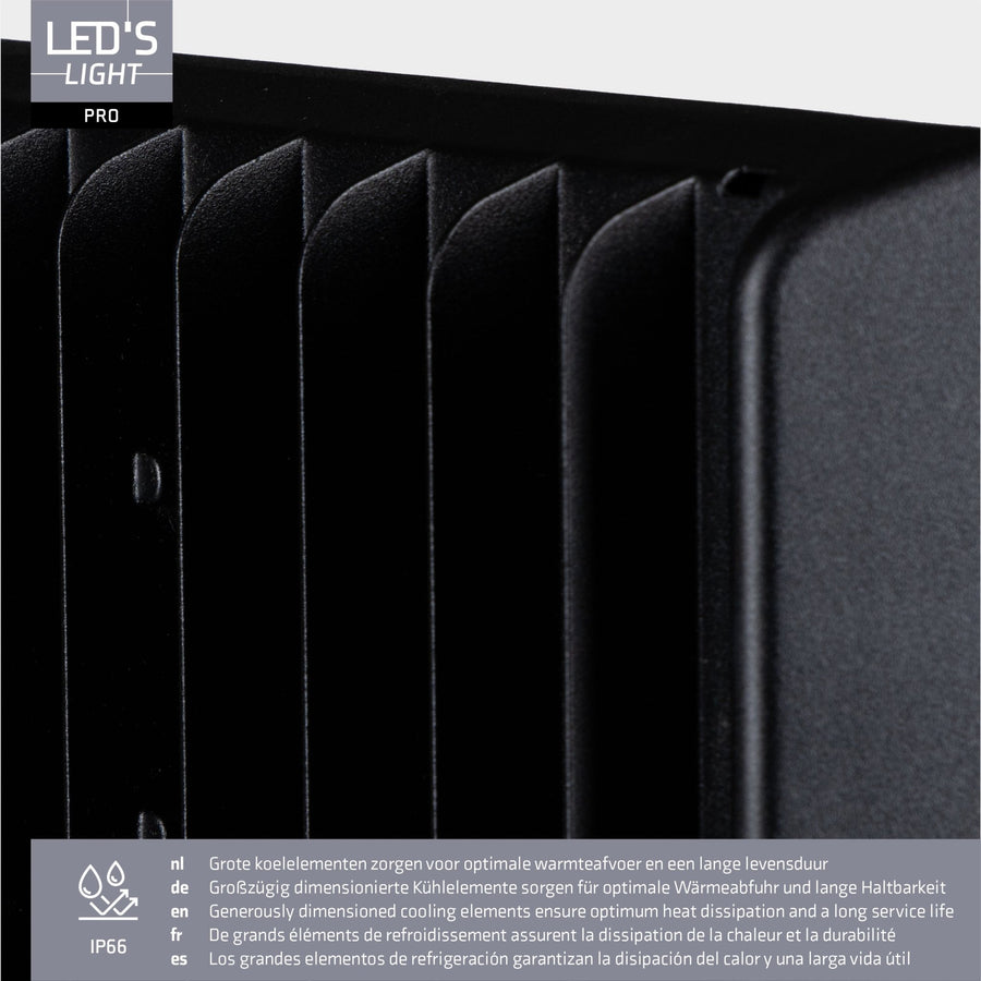 LED's Light pro Professionele LED Schijnwerper 18500 - 3 lichtstanden - Waterdicht - 100 watt - Daglichtsensor Schijnwerpers led.gl