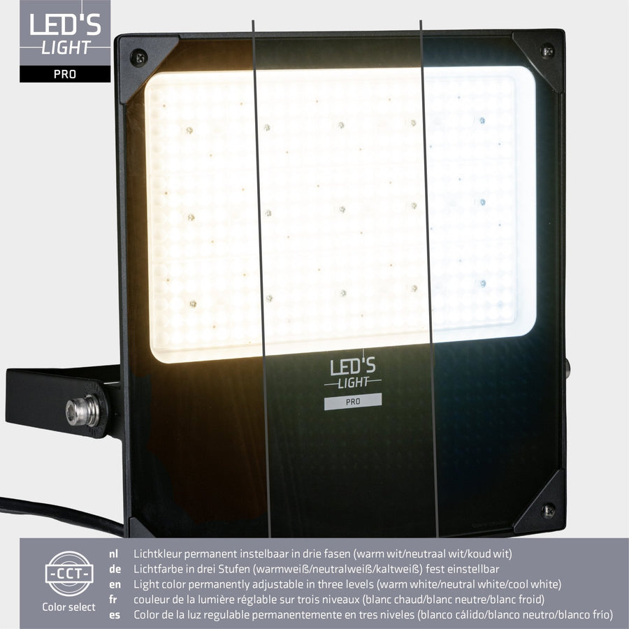 LED's Light pro Professionele LED Schijnwerper 28000 - CCT - Powerselect - 3 lichtstanden - Waterdicht - 200W Schijnwerpers led.gl