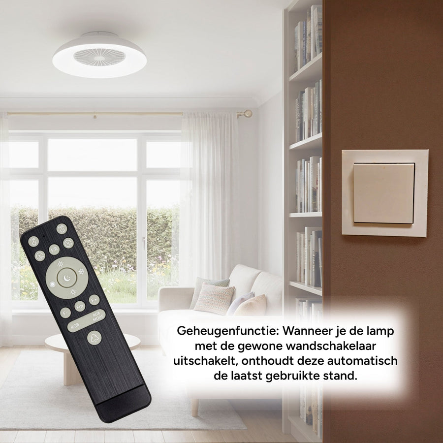 LED's Light RGB Plafondlamp met ventilator - 54W 3950lm 2700K/6500K/RGB - Ø600mm IP20 - Dimbaar Plafondventilatoren led.gl