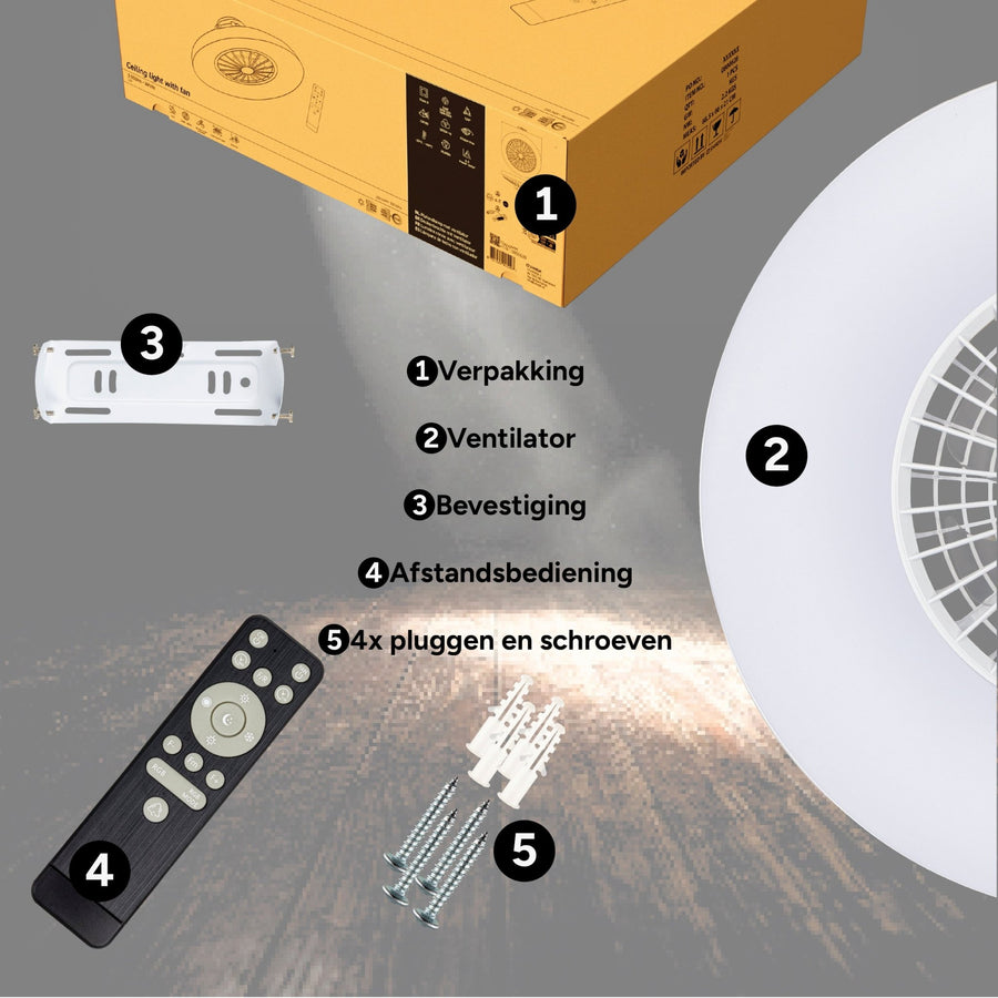 LED's Light RGB Plafondlamp met ventilator - 54W 3950lm 2700K/6500K/RGB - Ø600mm IP20 - Dimbaar Plafondventilatoren led.gl