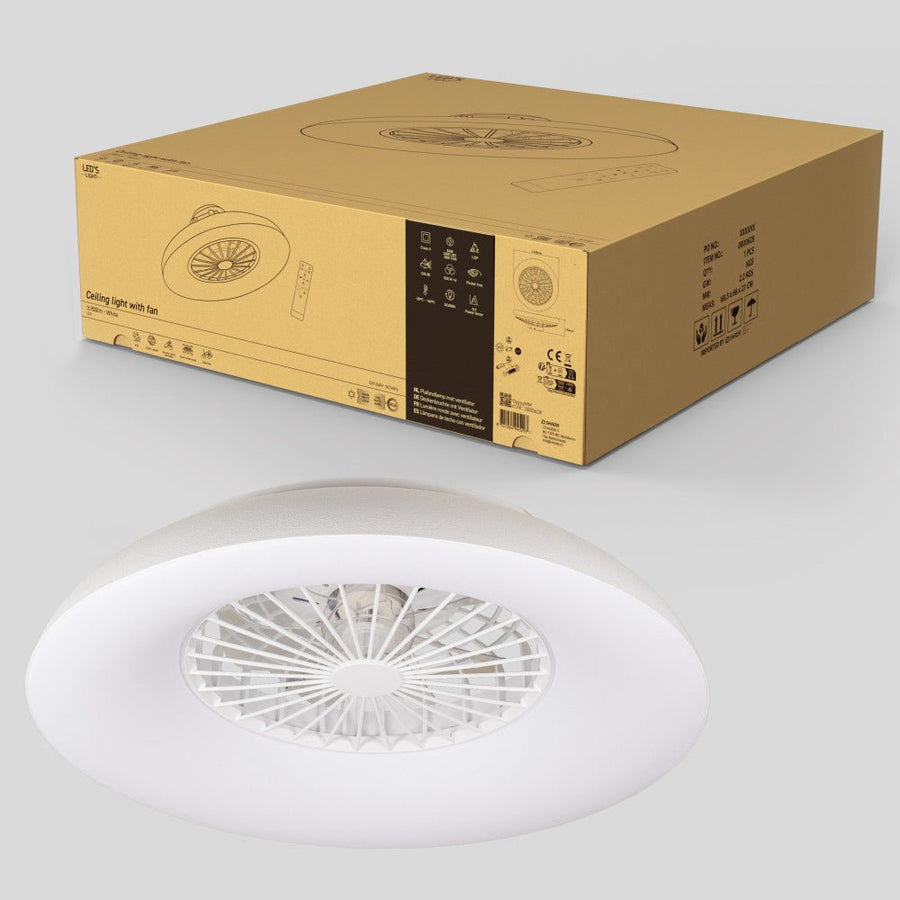 LED's Light RGB Plafondlamp met ventilator - 54W 3950lm 2700K/6500K/RGB - Ø600mm IP20 - Dimbaar Plafondventilatoren led.gl