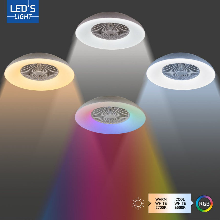 LED's Light RGB Plafondlamp met ventilator - 54W 3950lm 2700K/6500K/RGB - Ø600mm IP20 - Dimbaar Plafondventilatoren led.gl