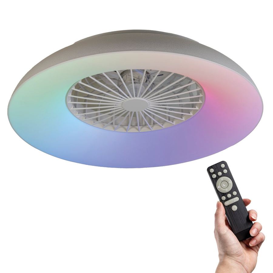 LED's Light RGB Plafondlamp met ventilator - 54W 3950lm 2700K/6500K/RGB - Ø600mm IP20 - Dimbaar Plafondventilatoren led.gl