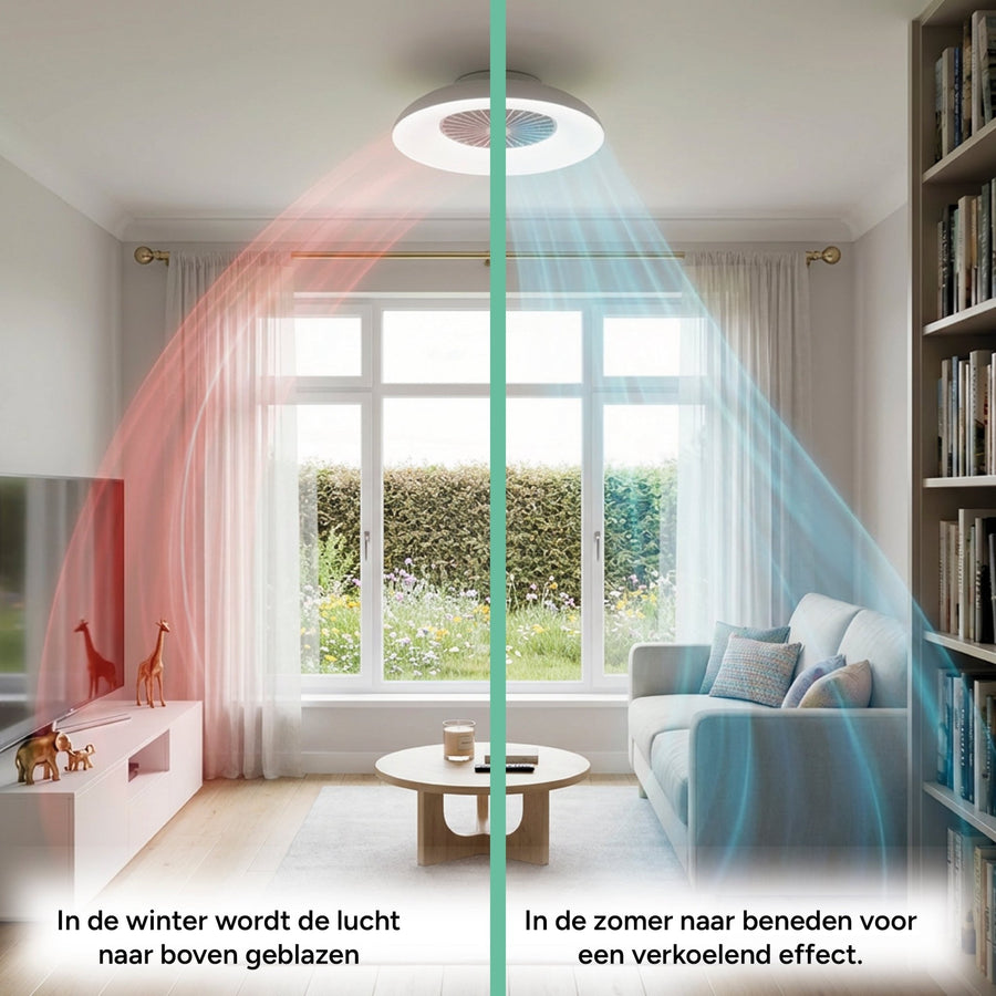 LED's Light RGB Plafondlamp met ventilator - 54W 3950lm 2700K/6500K/RGB - Ø600mm IP20 - Dimbaar Plafondventilatoren led.gl