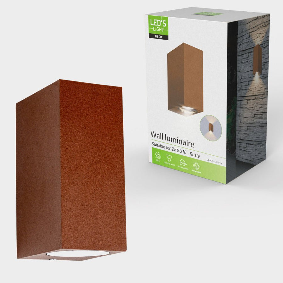 LED's Light Roestkleurige buitenlamp - IP44 - Excl 2x GU10 - Wandlamp Wandlampen led.gl