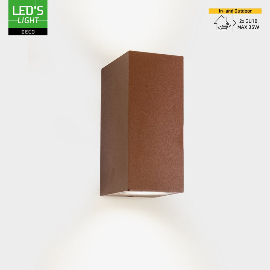 LED's Light Roestkleurige buitenlamp - IP44 - Excl 2x GU10 - Wandlamp Wandlampen led.gl