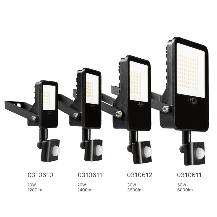 LED's Light Schijnwerper met Bewegingssensor 3600 - Waterdicht & Kantelbaar - 30W Schijnwerpers led.gl