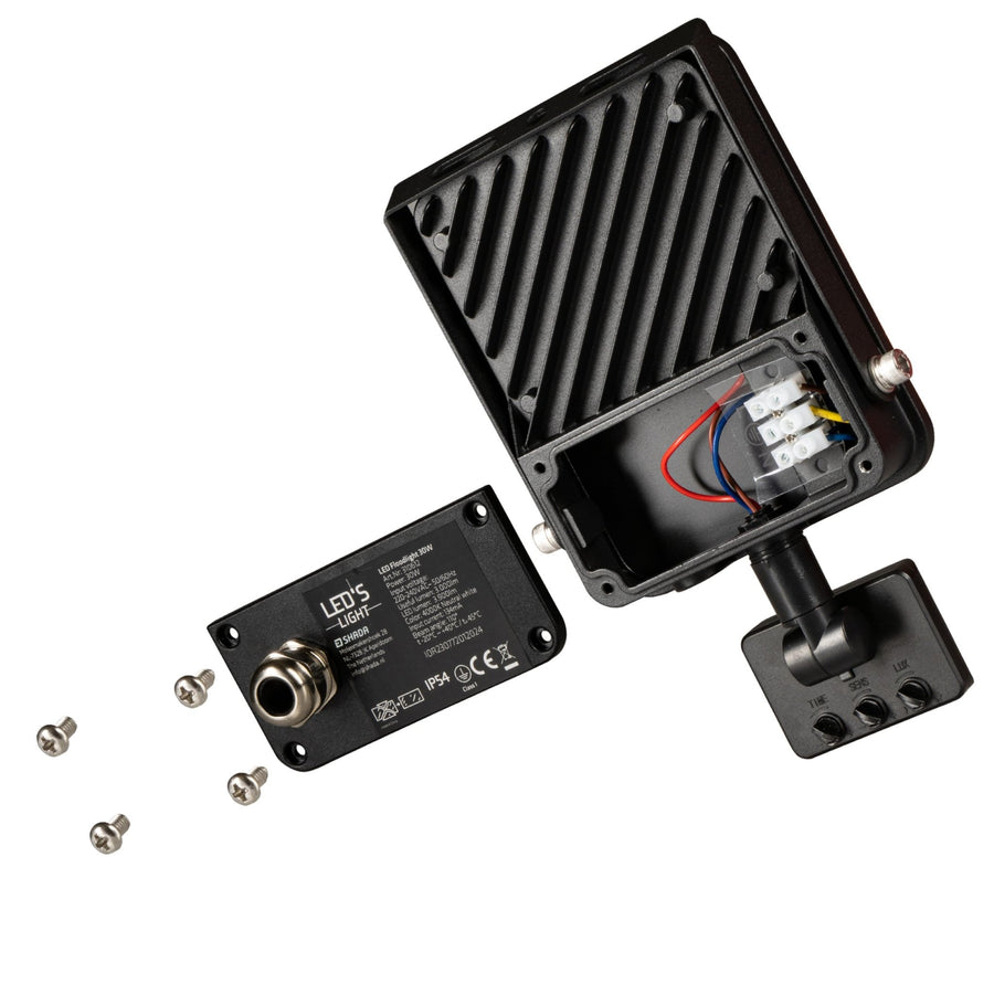 LED's Light Schijnwerper met Bewegingssensor 3600 - Waterdicht & Kantelbaar - 30W Schijnwerpers led.gl