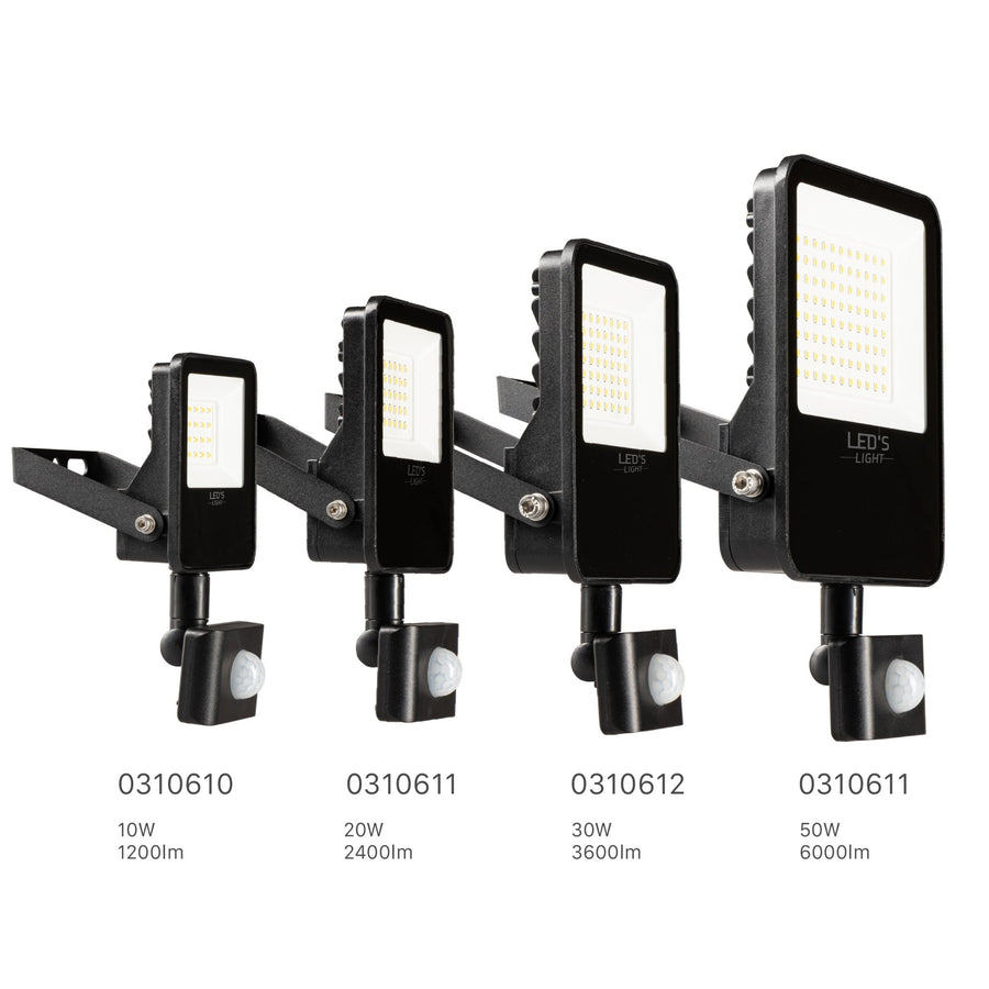 LED's Light Schijnwerper met Bewegingssensor 6000 - Waterdicht & Kantelbaar - 50W Schijnwerpers led.gl