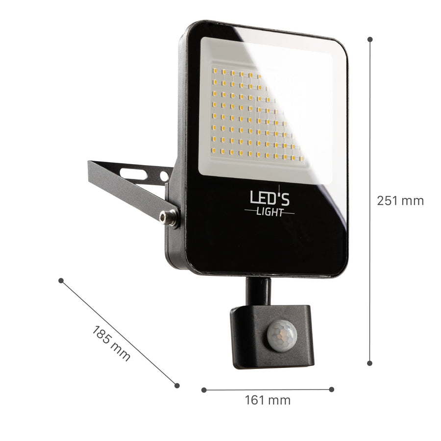 LED's Light Schijnwerper met Bewegingssensor 6000 - Waterdicht & Kantelbaar - 50W Schijnwerpers led.gl