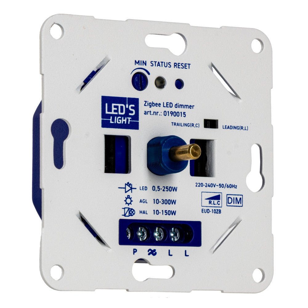 LED's Light Smart Zigbee LED dimmer - 300 watt - Geschikt voor fase afsnijding (trailing edge) & fase aansnijding (leading edge) - Inbouw dimmer - Universeel Dimmers led.gl