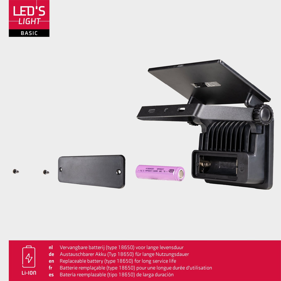 LED's Light Solar Schijnwerper met bewegingssensor - Volledig draadloze buitenlamp - Zwart Buitenlampen led.gl