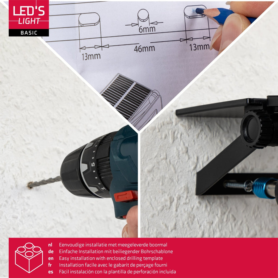 LED's Light Solar Schijnwerper met bewegingssensor - Volledig draadloze buitenlamp - Zwart Buitenlampen led.gl
