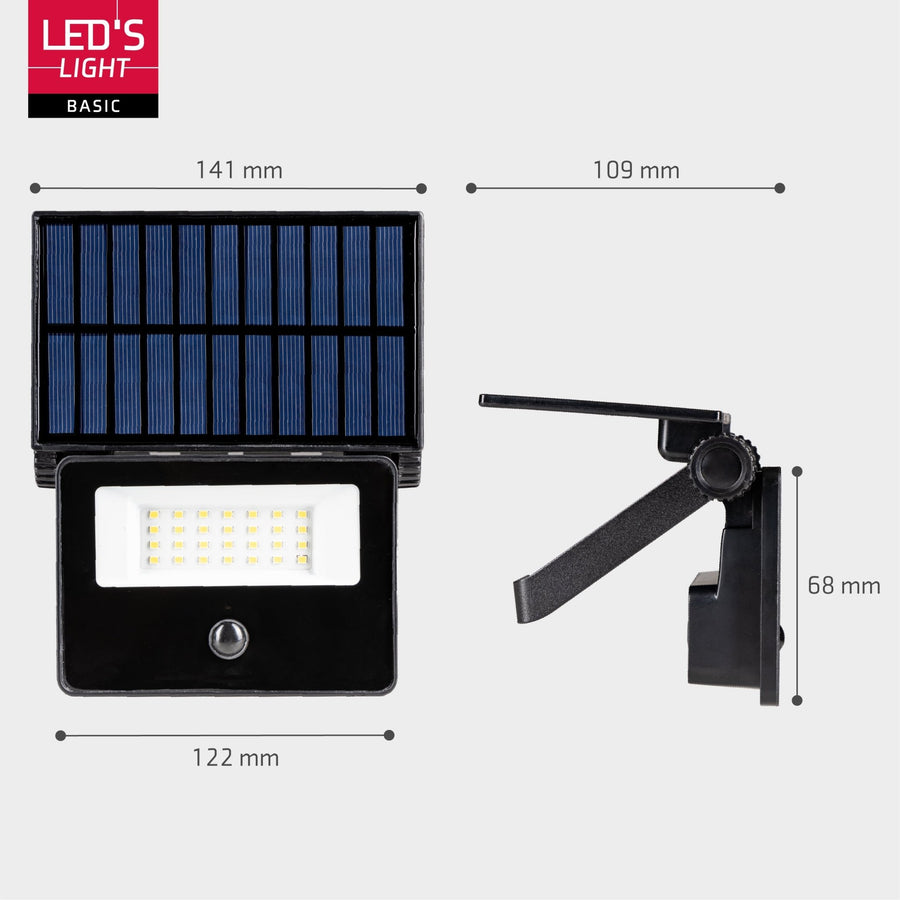 LED's Light Solar Schijnwerper met bewegingssensor - Volledig draadloze buitenlamp - Zwart Buitenlampen led.gl